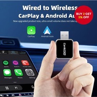 2-In-1 CP+AA Carplay Android Auto Mini Box Wireless Carplay Adapter Wired to Wireless For USB/Type-C