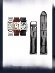 GANG JUE | สายนาฬิกาหนังแท้ Cartier Tank สำหรับผู้ชายและผู้หญิง สายนาฬิกา London Solo สายนาฬิกา Cart