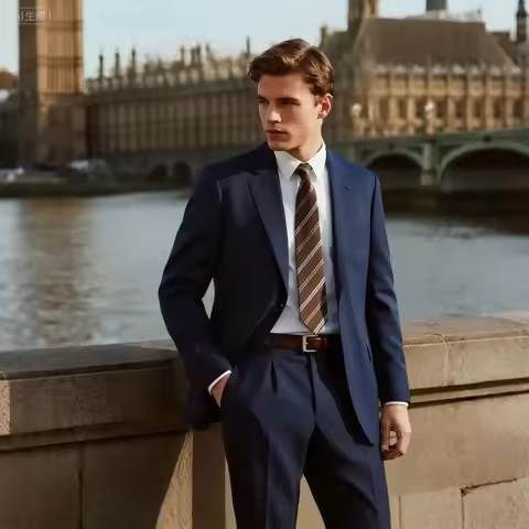 Man Navy Blue Blazer Jacket Men Business Office Wedding Suit Easter Church Birthday Party Gift Outfi