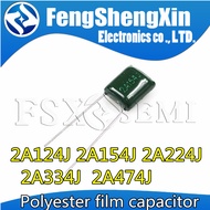 20pcs Polyester film capacitor 2A 100V 120nF 150nF 220nF 330nF 470nF 2A124J 2A154J 2A224J 2A334J 2A4