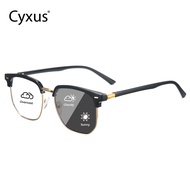 Cyxus ป้องกันสีฟ้าเปลี่ยนแสงไฟสีกรอบคิ้วแว่นตาครึ่งกรอบแว่นตาธุรกิจป้องกันรังสีคอมพิวเตอร์8247ตา