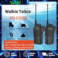 HT Waterproof WLN C2100 Jarak Jauh Ready 10km-15Km Walkie Talkie Power 10 watt Battery 2500Mah Bawa 