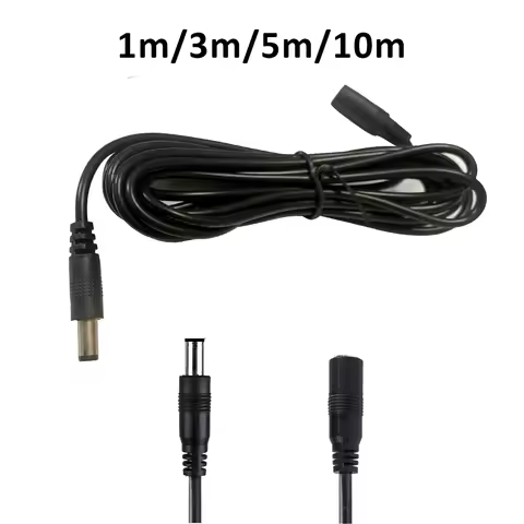 1M 3M 5M 10M DC Extension Cable 2.1mm X 5.5mm Female to Male Connector Power Cord Cable Adapter Exte
