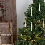 Hanging Floating Flameless Candles with Wand Flameless Taper Candles LED Candles Warm Light Christma