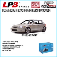 LPB HONDA CIVIC EK 1995-2001 FRONT/REAR DISC BRAKE PADS REAR BRAKE SHOE