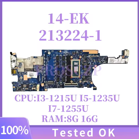 For HP Pavilion X360 14-EK Laptop Motherboard 213224-1 with CPU I3-1215U I5-1235U I7-1255U RAM 8G 16