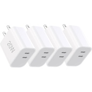20W Dual Port USB C Fast Charger Block, Tpye C Charging Block for 17/16/15 Series, Portable Wall Cha