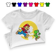 Super Mario Bros Yoshi Girl Cloth Tshirt Pakaian Kanak Kemeja Baju Budak Unisex Cotton Kid Anime Tee