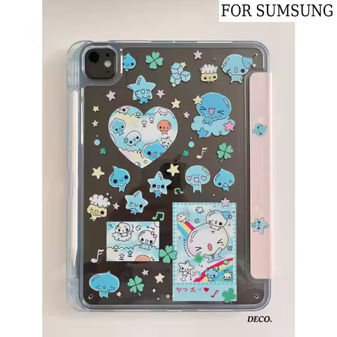 cute Cartoon With Pen Slot 3+Y-fold Tablet Case For Samsung Galaxy Tab A8/A9/A11+FE LITE PLUS/Tab S6