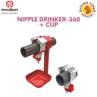 NIPPLE DRINKER 360 MEDION - Nipel Air Minum Cup Clamp Anti Basah Niple Ayam Broiler Layer Breeder