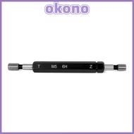 OKONO Thread Plug Gauge, Black 6H Tolerance Double Ends Thread Gauge, Durable M5x0.8 Steel Material 