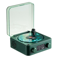 Waves Vintage Vinyl Record Bluetooth Speaker with RGB Ambient Lights,Retro Turntable Design Speaker 