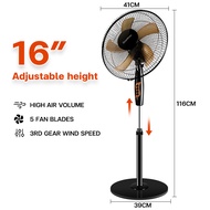 Electric fan 16 inch standard vertical fan portable desk fan household small bladeless wall fan elec