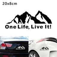 1 PCS One Life Live It Mountain Reflective Car Sticker Body Sticker