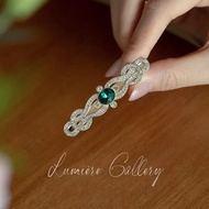 HIJAU Green Gemstone Women's Hair Clip - Fringe Style Fringe Side Decoration (2026 New) Hair Accesso