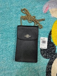 Coach Phone crossbody bag, 電話袋， 斜揹/咩手機袋,側揹/咩手機袋， 黑色，有卡位， with card case