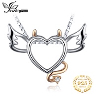 JewelryPalace Angle Devil Wings Heart 925 Sterling Silver Pendant Necklace for Women Fashion 18k Gold Choker Not Include A Chain