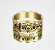 烏拉圭硬幣戒指 50 sentesimo 1976-1981 男士硬幣戒指 女士硬幣戒指