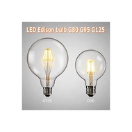 Edison Led Filament Bulb G95 G125 Big Global Bulb 4W 6W 8W Filament Bulb E27 Clear Glass Indoor Lamp