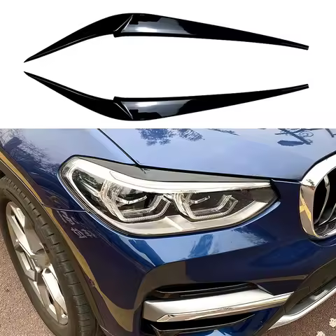 2Pcs Car Headlight Lamp Eyebrows Cover Trim Stickers For BMW X3 X4 G01 G02 2018 Model ABS Material C