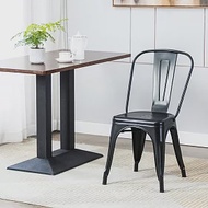 [E-home]Sidney希德尼工業風金屬高背餐椅-黑色