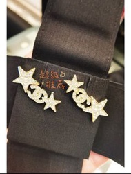 香港全新現貨 Chanel 星星 耳環 earrings 復古淡金