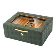Hộp ủ Xì Gà  - Tủ bảo quản Cigar Lubinski 60 điếu - Gỗ Tuyết Tùng đồng hồ ẩm sang trọng - HMD04- H2H