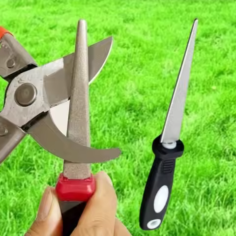 Diamond Sharpening Scissors Knives Rod Grit File Garden Tools Double-sided Flat Curved Design Handhe