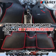 Car BW LAXCY Carpet Honeycomb Floor Mat X5 X6 X7 X1 X3 X4 Car Floor Mat