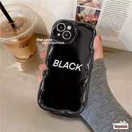 For Infinix Smart 8 7 6 Plus 5 Tecno Spark Go 2024 2023 Hot 40i 40 Pro 30i 30Play Note 30 12 G96 20i 12 11 10 9Play Simple Letter Black 3D Wave Edge Phone Case Soft Cover