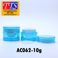 10g Blue Round Plastic Empty Cosmetic Container Botol Bekas Kosmetik - AC062-10g