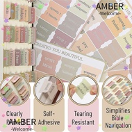 AMBER Note Paper, Stickers Paper Bible Tabs, Fun Multi-Color Sticky Notes