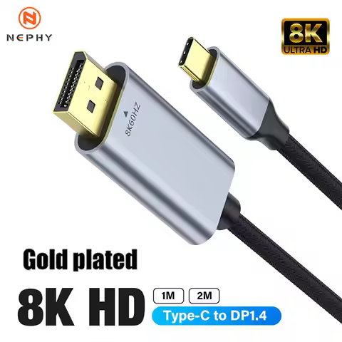 Type C to DisplayPort 2.1 Cable 8K@60Hz 4K@144Hz Bi-directional DP to USB-C for Thunderbolt 4/3 for 