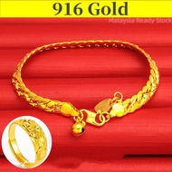 Bracelet Men Gold 916 Original Bracelet for Women Fashion Jewellery Ring Bangles for Men Gold 916 Original Singapore