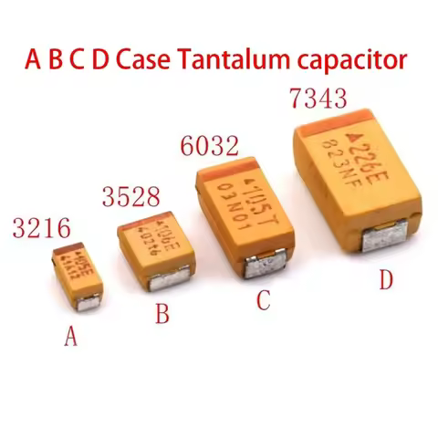 10PCS A B C D Case Tantalum capacitor 50V 35V 25V 16V 10V 6V 0.1UF 1uf 2.2UF 4.7UF 10UF 22UF 33UF 47