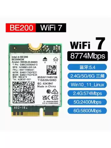 Intel BE200 NFA765A AX210NGW AX200NGW WIFI7 6E Gigabit 5G 6G Tri Band M2 with Built-in Wireless Netw