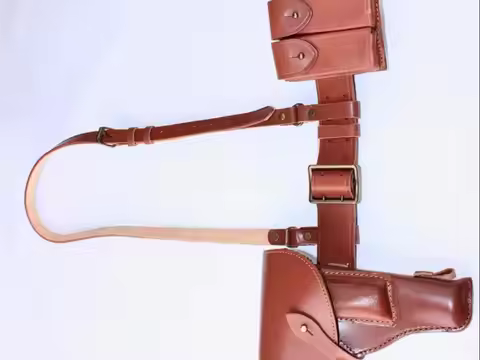 replica CHINESE ARMY PLA ARMED OFFICER LEATHER BELT SHOULDER STRAP 54 TT TOKAREV PISTOL HOLSTER & ST