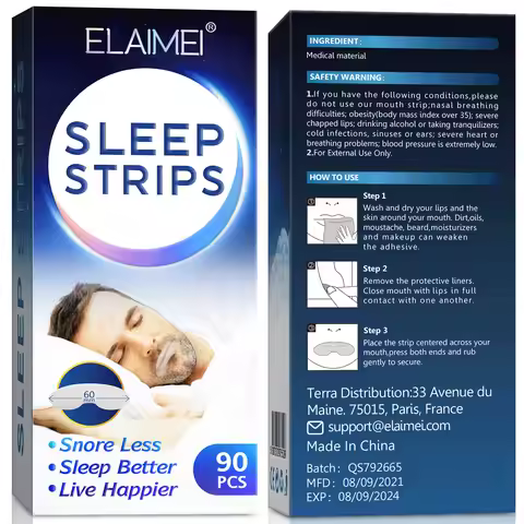 90pcs/Box Anti Snoring Sleep Strips Disposable Gentle Mouth Tape Reduce Mouth Dryness Sore Throat Sn