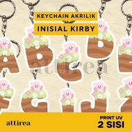 GANTUNGAN Acrylic Initial Keychain - Kirby | Cute Cartoon Initial Souvenir Keychain