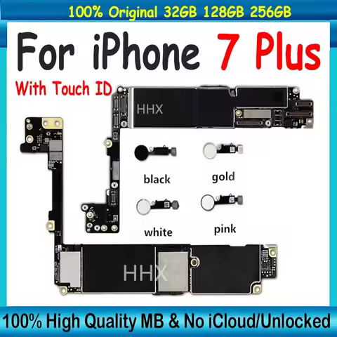 For iPhone 7 Plus Motherboard Without / With Touch ID Fingerprint Original For iPhone 7 Plus Logic B