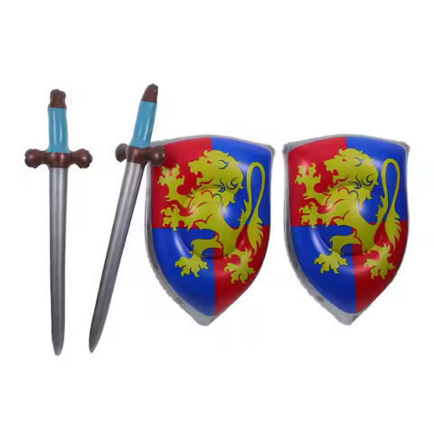 4Pcs Inflatable Blow Up Kids Swords Shield Set Safe Round PVC for Party Role Play Cosplay Sword Ball