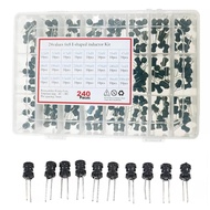 240 Pcs 24 Values Inductor 2.2uH-100mH DIP Radial Power Choke Inductors Electrolytic Capacitor Assor
