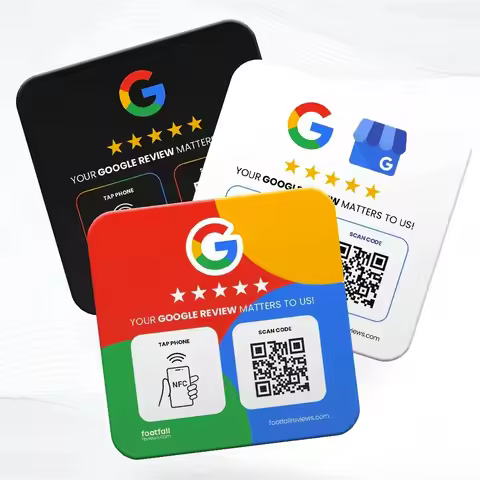 Google Review QR Code Sign NFC Qr Code Sign Acrylic Social Media QR Code Sign Review Us on Google Bu