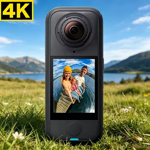 8K/2K Lightweight 165g 360° Camera Invisible Selfie Stick Effect Replaceable Lenses Built-in Wind Gu
