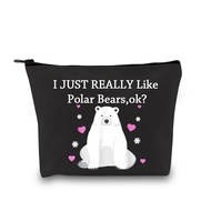 XYANFA Polar Bears Makeup Bag Polar Bear Lover Gift Arctic North Pole Cosmetic Bag I Just Really Lik