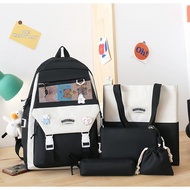 [HCM]Balo Thời Trang Bộ 4 Món Set Balo 4 Món 2 Khóa Phối Lưới