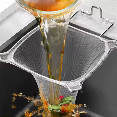Sink Filter Drain Rack Stainless Steel Kitchen Sink Filter Mesh Bag Stand Waste Garbage Net Shelf Si