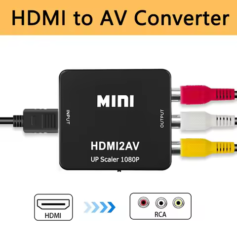 HDMI to AV Scaler Converter RCA Composite CVSB out Adapter 1080P Mini HDMI2AV HD Video Box Support N