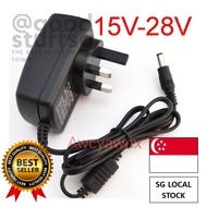 [SG FREE 🚚] AC adapter DC 15V 16V 17V 18V 19V 20V 21V 22V 23V 24V 25V 26V 27V 28V 500mA 1A Switching