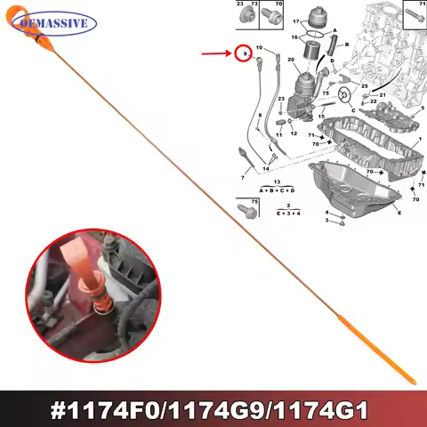 1X Engine Oil Level Dipstick 1174G1 1174G9 1174F0 Oil Check Measure Rod For Citroen C4 C5 DS Series 